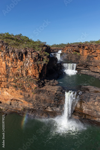 The Mitchell River Falls as the decend from the Mitchell plateau into the lower section of the Mitchell River