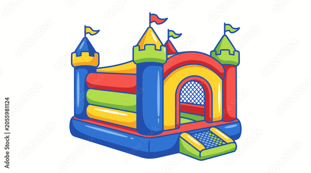 Obraz premium Colorful Inflatable Castle for Kids Play Area.
