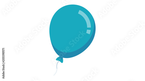 Bright Blue Balloon Floating in Clear Sky.