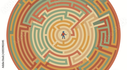 Person Lost in Circular Maze