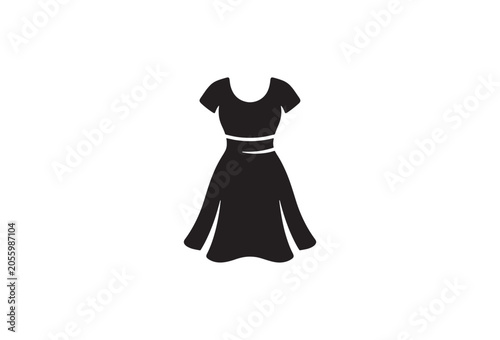 Fashion, dress, clothing, icon, black, silhouette, vector