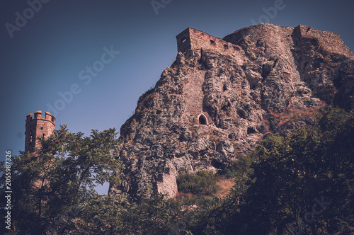 Photography Historic Devín Castle perched on rocky cliff above river