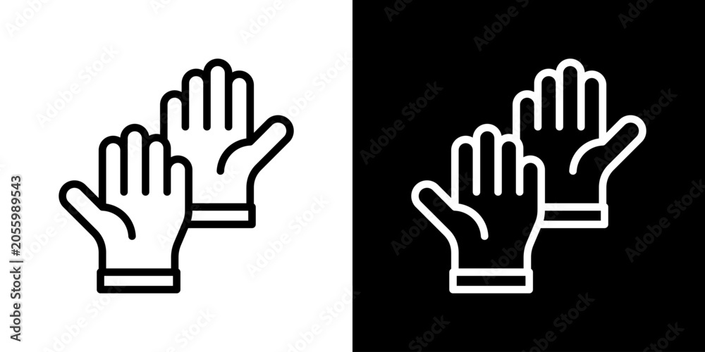 Fototapeta premium Gloves Icon Set Multiple Style Collection