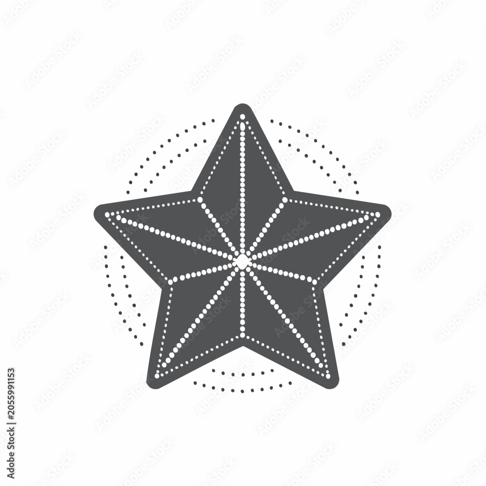 Obraz premium Stylized Star Icon with Dotted Circle