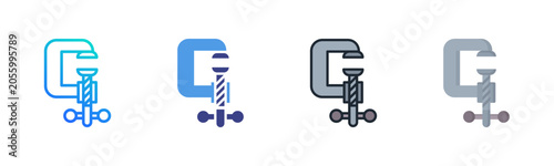 Εκτύπωση καμβά C Clamp Icon Set Multiple Style Collection