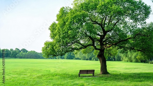 Growth mindset and continuous learning concept with peaceful park scenery and quiet reflection spot