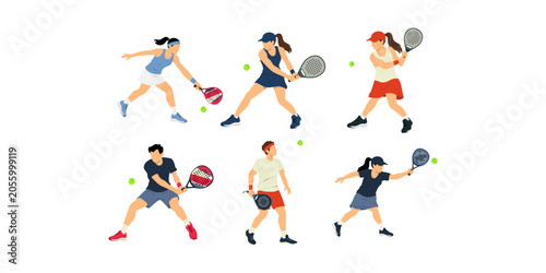 Padel playing activities Illustration