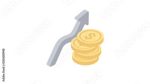 Isometric icon of a stack of coins