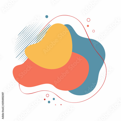 Abstract Organic Shapes with Lines and Dots
