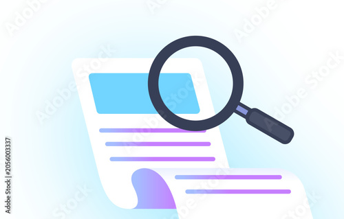 magnifying glass with a text