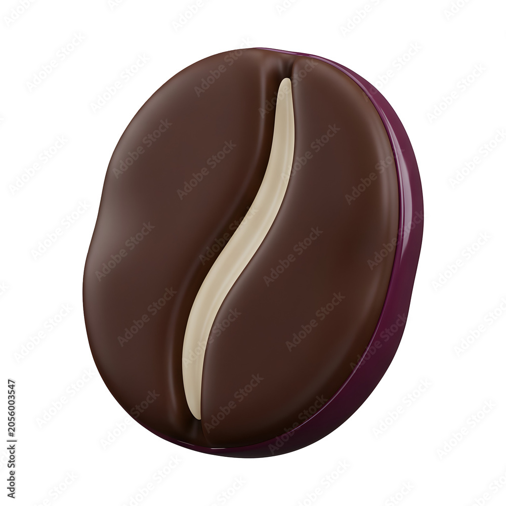 Fototapeta premium Realistic 3D render of a single coffee bean