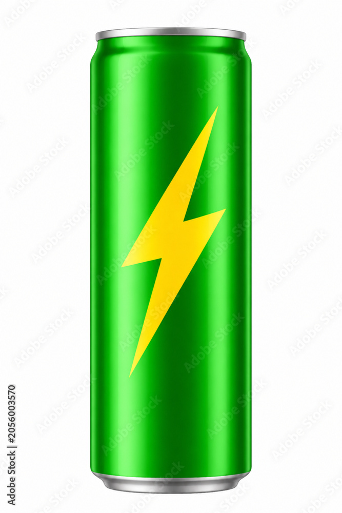 Fototapeta premium Vector illustration of green energy drink can