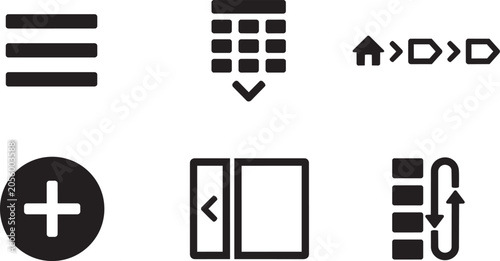 Photos UI and UX navigation web elements vector icons set