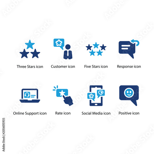 Three Stars, Customer, Five Stars, Response, Online Support, Rate, Social Media, Positive, icon