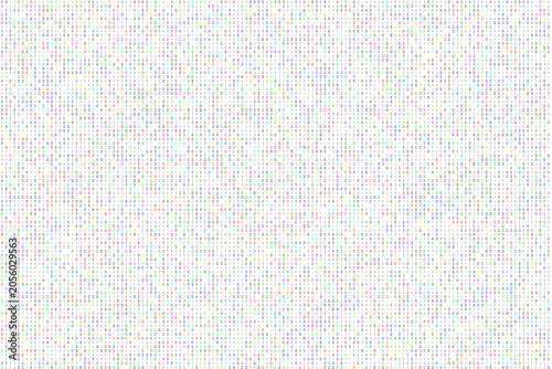 Colorful binary code pattern on white background representing digital technology and data processing