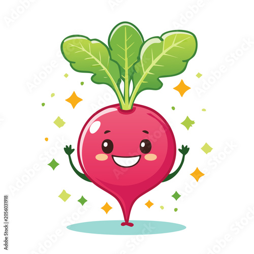 Flat design heart plant with leaves and ground