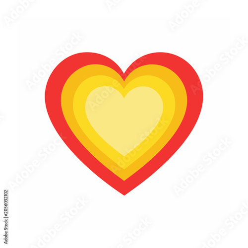 Red and yellow heart symbol flat design