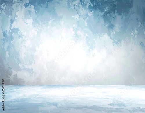 An abstract, ethereal background with swirling patterns of blue and white.