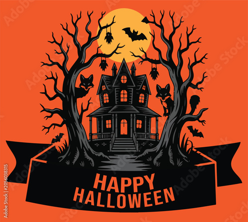 Happy Halloween T shirt design illustrator vector .