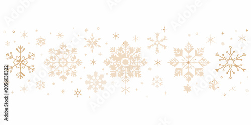 Фотография Gold Snowflake Border A Delicate Winter Pattern On White Background