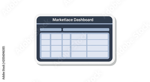 Marketplace dashboard user interface with data table