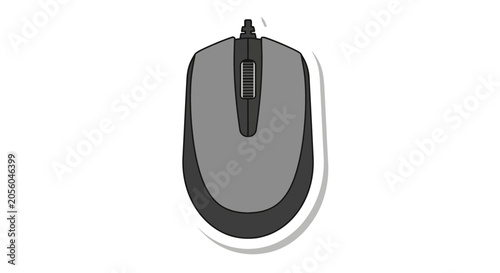 Modern wired computer mouse sticker