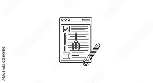 Digital document checklist on browser window interface