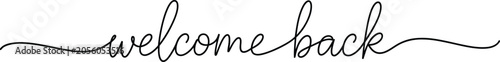 Cursive welcome back phrase isolated on transparent background