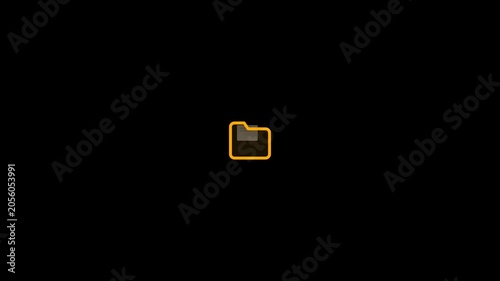 Yellow office document archive sync digital backup directory folder animation