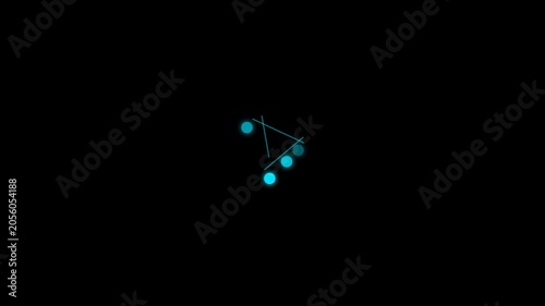 Cyan deep machine learning artificial intelligence neural network node animation