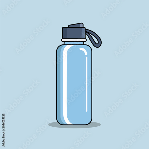 water bottle vector illustration over blue background