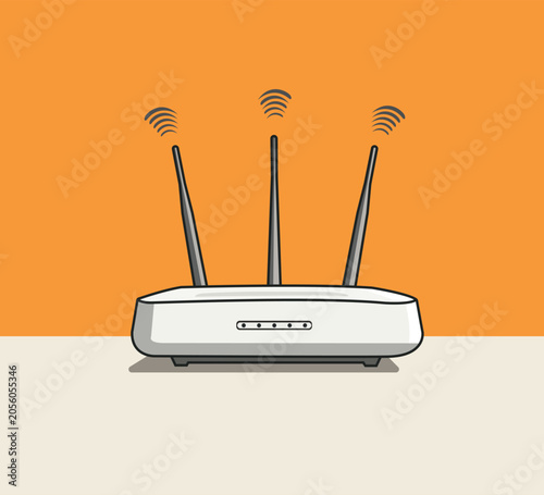 Wireless router Vector illustration in flat style