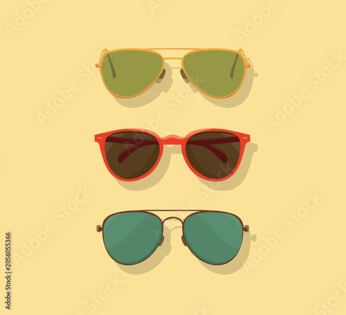 set of sunglasses vector illustration