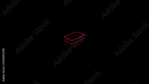 Red graphic editor UI software tumpukan layers 3D design animation