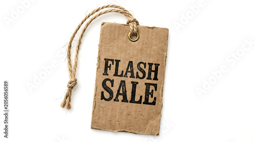 Flash Sale Tag Isolated on White Background for Special Offers and Promotions