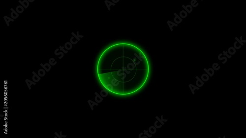 Green military submarine sonar radar scanning sweep animation