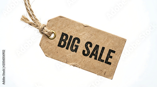 Big Sale Tag Isolated on White Background for Retail and Promotional Use