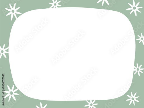 Minimalist Flat Floral Border Message Card Template