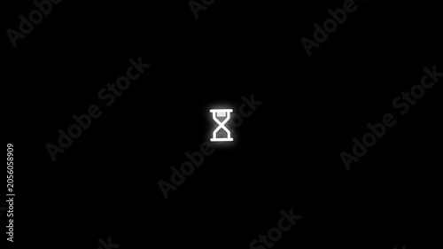 White modern hourglass dynamic flipping deadline time management graphic