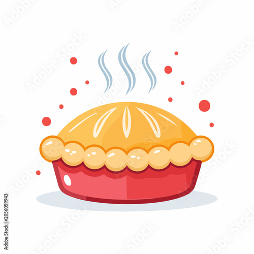 Illustration of a steaming hot pie