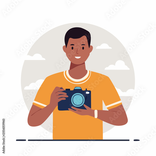 Man holding a camera