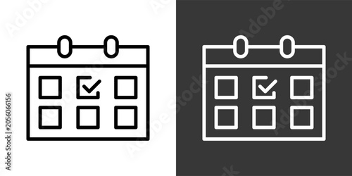 Calendar Black And White Icon Set Collection Pack Vector Illustration