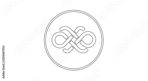 Abstract Celtic Knot Symbol in Circle, Infinite Loop Design