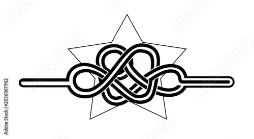 Abstract Celtic Knot Symbol with Star Outline