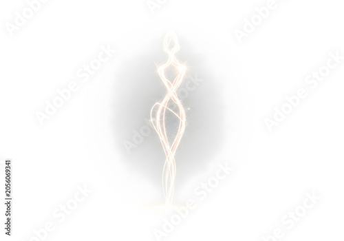 Minimalist white ribbon knot glowing on soft light background for wellness and awareness campaigns