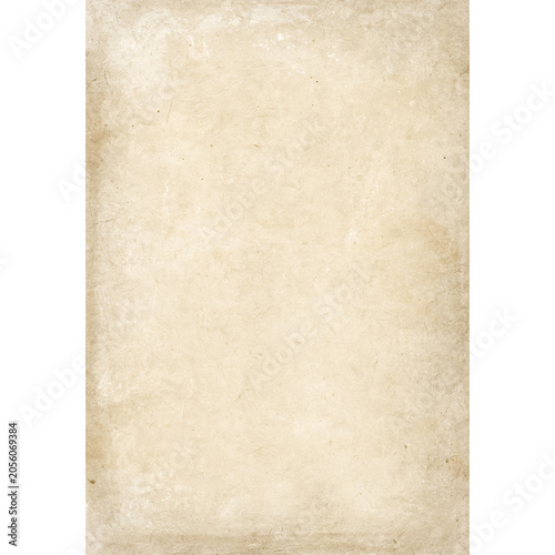 Vintage aged paper texture background with grunge stains and rough edges isolated on transparent background