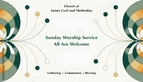 Cuadro en lienzo Sunday Worship Service at the Church of Saints Cyril and Methodius, inviting all with a message of Gathering, Communion, and Blessing