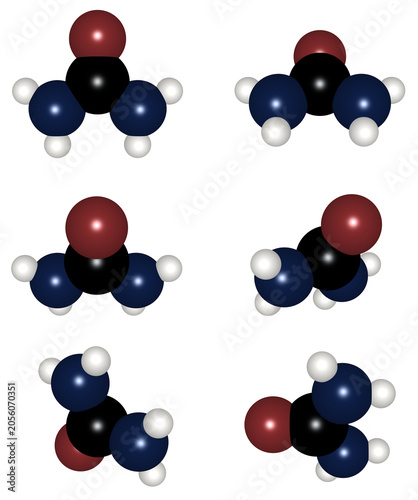 3D Rendered Molecular Structure of Urea CO(NH2)2 Carbamide, Scientific Chemistry Education, Organic Compound Ball-and-Stick Model, Nitrogen Fertilizer, Animal Feed Supplement, Urea-Formaldehyde Resin