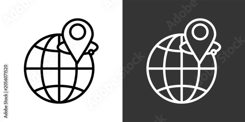 Foto Gps Black And White Icon Set Collection Pack Vector Illustration