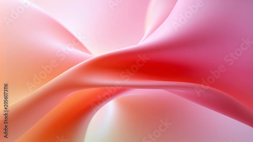 Smooth and elegant pink and orange abstract shapes gently waving in a loop